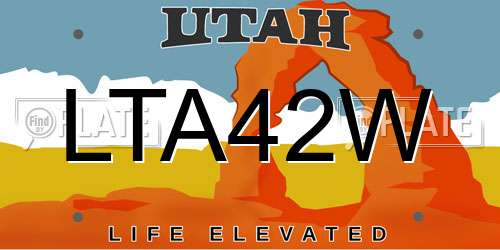 LTA42W Utah License Plate