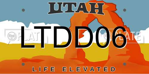 LTDD06 Utah License Plate