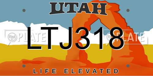 LTJ318 Utah License Plate