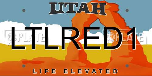 LTLRED1 Utah License Plate