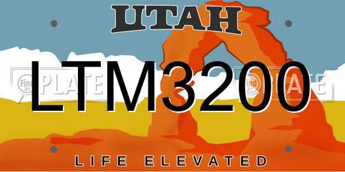 LTM3200 Utah License Plate