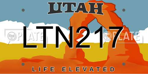 LTN217 Utah License Plate