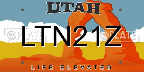 LTN21Z Utah License Plate