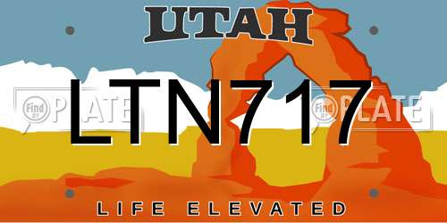 LTN717 Utah License Plate