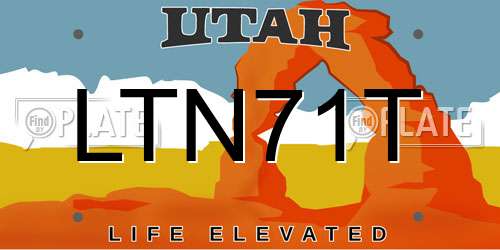 LTN71T Utah License Plate