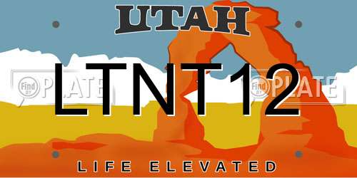 LTNT12 Utah License Plate