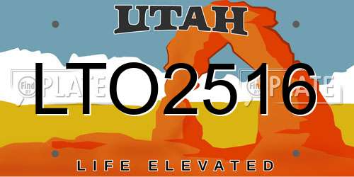 LTO2516 Utah License Plate