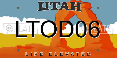LTOD06 Utah License Plate