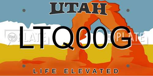 LTQ00G Utah License Plate