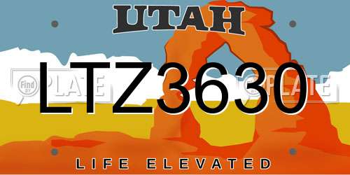 LTZ3630 Utah License Plate
