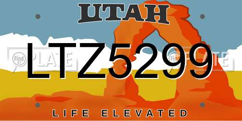 LTZ5299 Utah License Plate