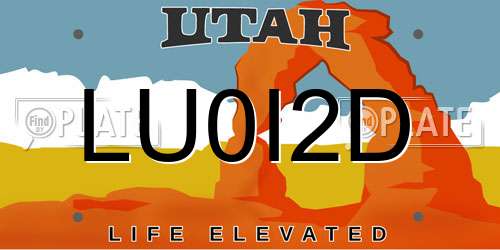 LU0I2D Utah License Plate