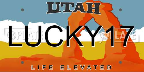 LUCKY17 Utah License Plate