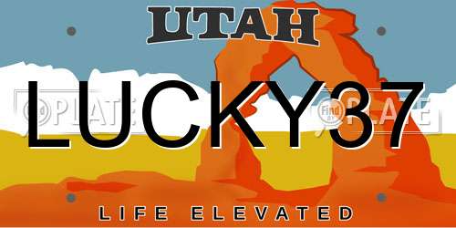 LUCKY37 Utah License Plate