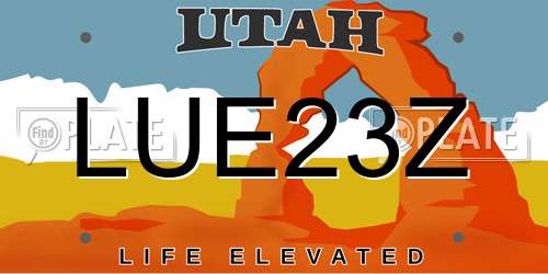 LUE23Z Utah License Plate