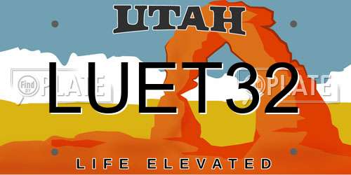 LUET32 Utah License Plate