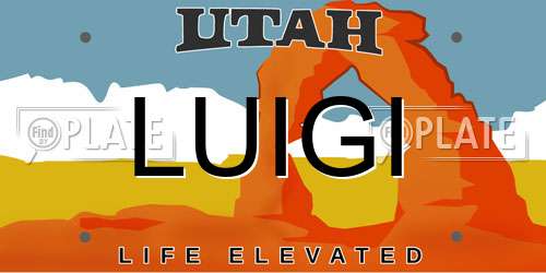 LUIGI Utah License Plate