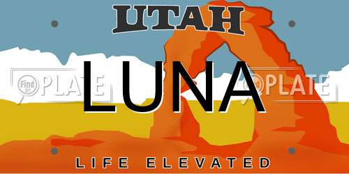 LUNA Utah License Plate