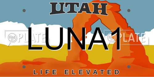 LUNA1 Utah License Plate