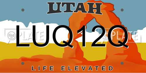 LUQ12Q Utah License Plate