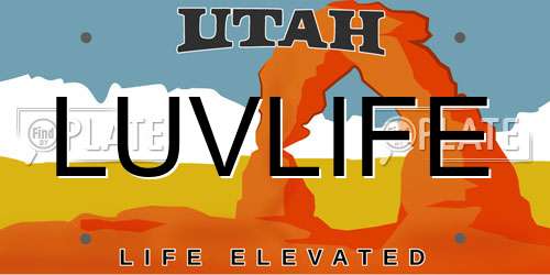 LUVLIFE Utah License Plate