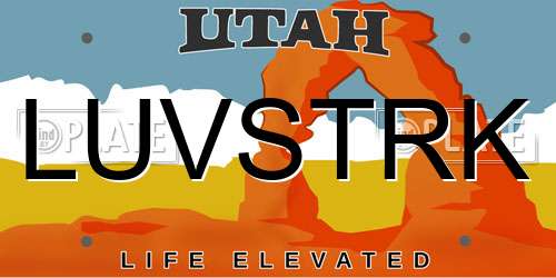 LUVSTRK Utah License Plate