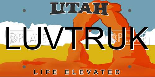 LUVTRUK Utah License Plate