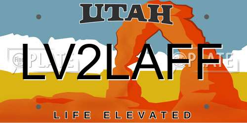 LV2LAFF Utah License Plate