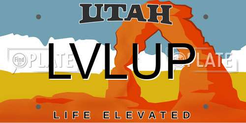 LVLUP Utah License Plate