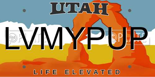 LVMYPUP Utah License Plate