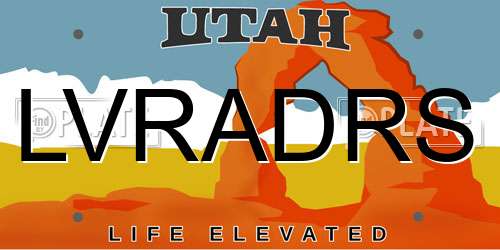 LVRADRS Utah License Plate
