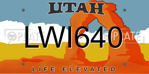 LWI640 Utah License Plate