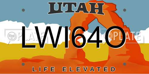 LWI64O Utah License Plate