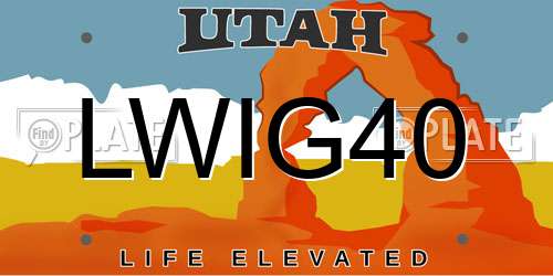 LWIG40 Utah License Plate