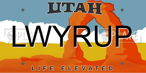 LWYRUP Utah License Plate