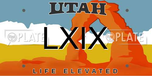LXIX Utah License Plate