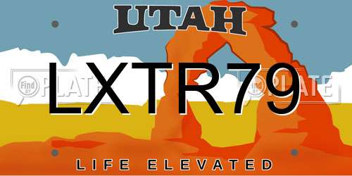 LXTR79 Utah License Plate