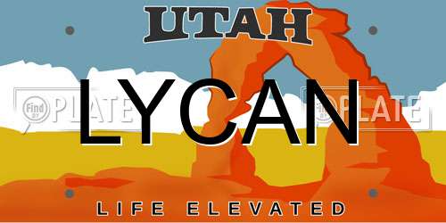 LYCAN Utah License Plate