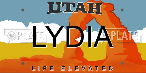 LYDIA Utah License Plate