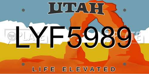 LYF5989 Utah License Plate