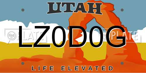 LZ0D0G Utah License Plate