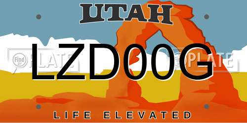 LZD00G Utah License Plate