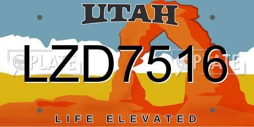 LZD7516 Utah License Plate