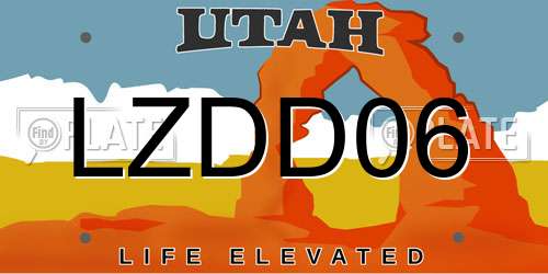 LZDD06 Utah License Plate