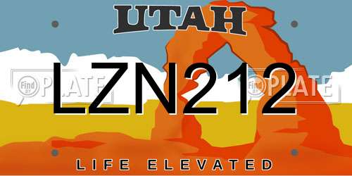 LZN212 Utah License Plate
