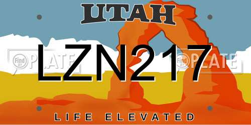 LZN217 Utah License Plate