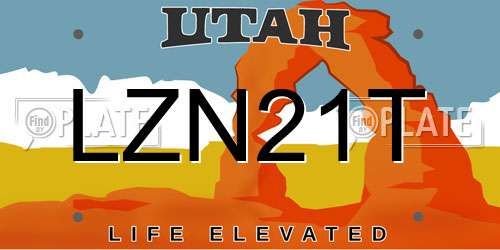 LZN21T Utah License Plate