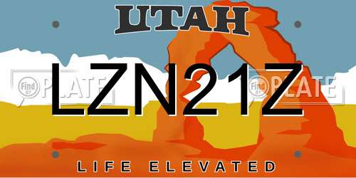 LZN21Z Utah License Plate