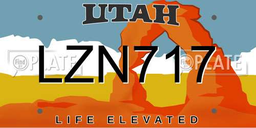 LZN717 Utah License Plate