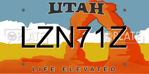 LZN71Z Utah License Plate